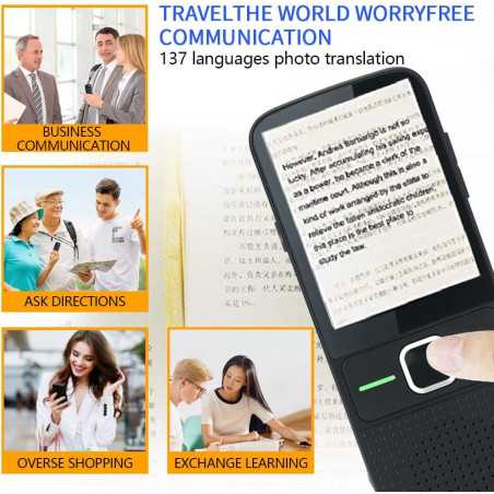 Traducteur de Langues Portable: 137 Langues, Écran Tactile, Parfait pour Voyager!