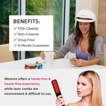 iRestore Essential Laser Hair Growth System | FDA Cleared Hair Regrowth Laser Cap - Red Light Therapy Hair Growth, Hair Loss