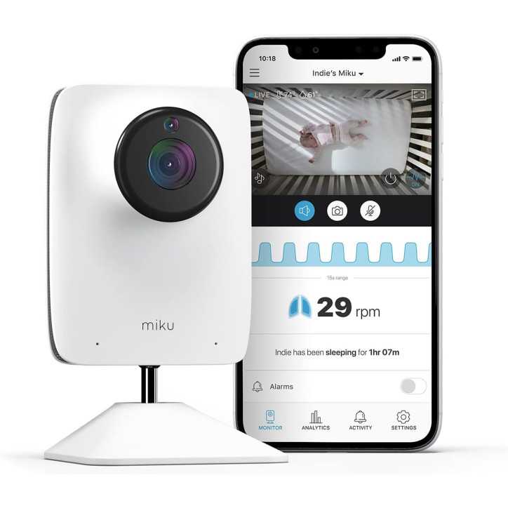 Miku Smart Baby Monitor: Contact-Free Breathing & Sleep Tracking - Peace of Mind Guaranteed!