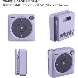Purple play button on Mighty: Compact Spotify Music Player for Offline, Screen-Free Listening.