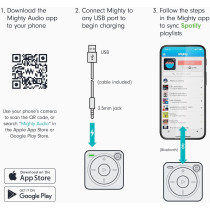 Purple play button on Mighty: Compact Spotify Music Player for screen-free listening.