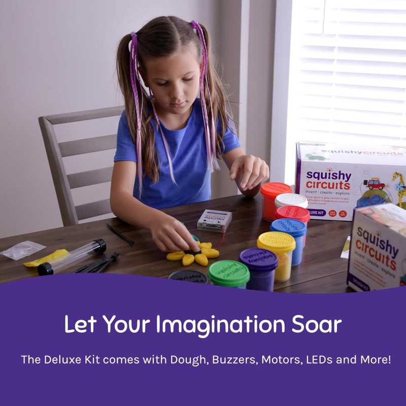 Squishy Circuits Deluxe Kit: STEM toy for creative learning, featuring squishy circuits.