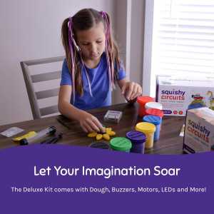 Squishy Circuits Deluxe Kit: STEM toy for creative learning, featuring squishy circuits.