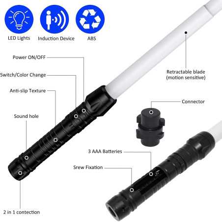 Extendable LED Lightsaber: Color Changing FX Sword for Galactic Battles & Cosplay