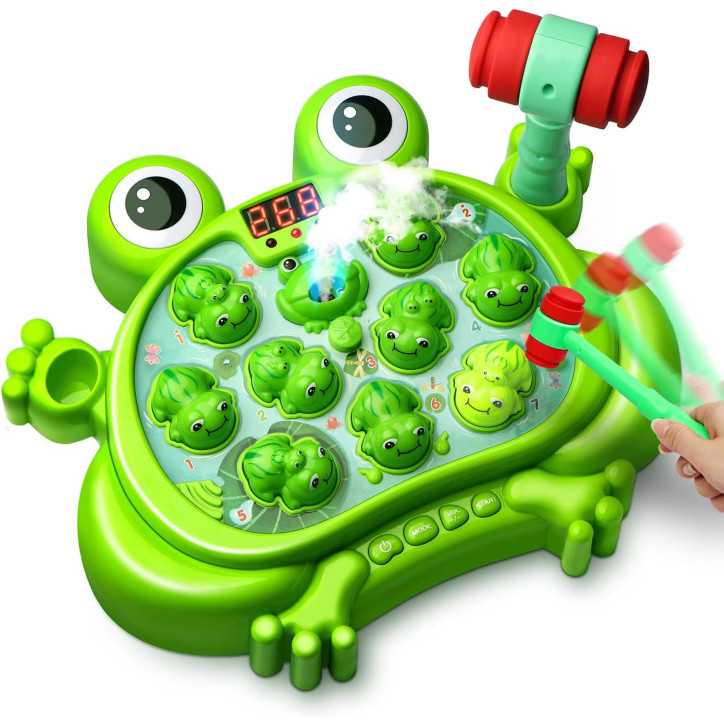 Whack A Frog Game: Interactive Toy with Spray! Fun Learning for Toddlers 2-5 Whack A Frog Game: Interactive Toy with Spray! Fun Learning for Toddlers 2-5