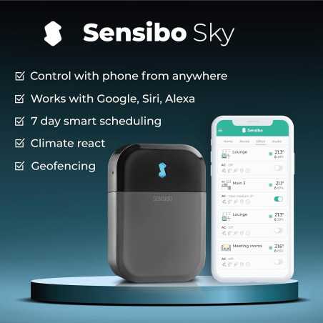 Sensibo Sky: Smart AC Controller - Save Energy & Maximize Comfort, Works with Alexa & Google