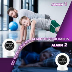 Galaxy Projector Alarm Clock: Starry Night Light, Sleep Sounds & Bluetooth Speaker - Perfect for Kids & Adults!