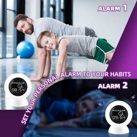 Galaxy Projector Alarm Clock: Starry Night Light, Sleep Sounds & Bluetooth Speaker - Perfect for Kids & Adults!