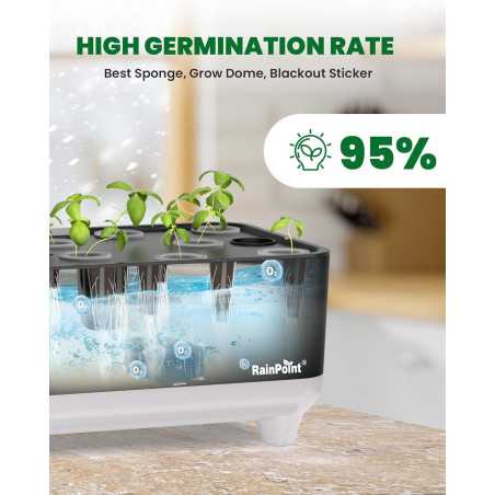 RAINPOINT Hydroponic System  13 Pods Indoor Garden with LED Light