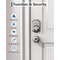 TEEHO TE001 Keyless Entry Door Lock with Keypad - Smart Deadbolt Lock for Front Door with 2 Keys - Auto Lock - Easy Installation