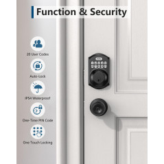 TEEHO TE001 Keyless Entry Door Lock with Keypad - Smart Deadbolt Lock for Front Door with 2 Keys - Auto Lock - Easy Installation
