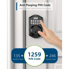 TEEHO TE001 Keyless Entry Door Lock with Keypad - Smart Deadbolt Lock for Front Door with 2 Keys - Auto Lock - Easy Installation