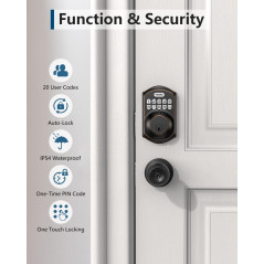 TEEHO TE001 Keyless Entry Door Lock with Keypad - Smart Deadbolt Lock for Front Door with 2 Keys - Auto Lock - Easy Installation