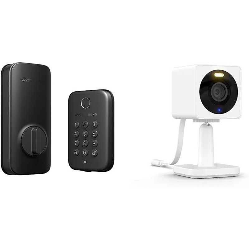Wyze Lock Bolt, Fingerprint Keyless Entry Door Auto-Lock, Smart Bluetooth Deadbolt Replacement, Backlit Keypad, IPX5