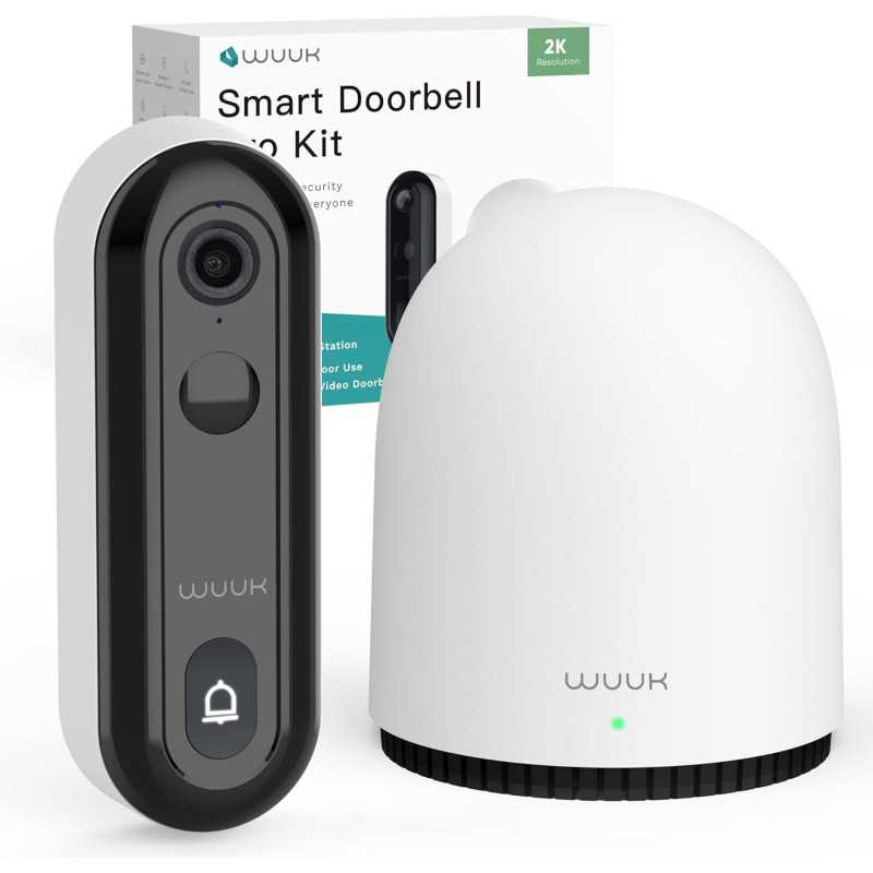 WUUK Wireless Doorbell Camera, 2K - Absolutely No Monthly Fee Video Doorbell w/Human & Motion Detection, 32GB Storage Homebase,