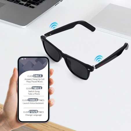 ReyDix Smart Audio Sunglasses: Open-Ear Bluetooth, Hands-Free Music & Calls - Perfect for Small Faces!