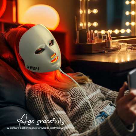 NEWKEY LED Face Mask: 7-Color Light Therapy for Wrinkles & Acne - At-Home Facial Rejuvenation