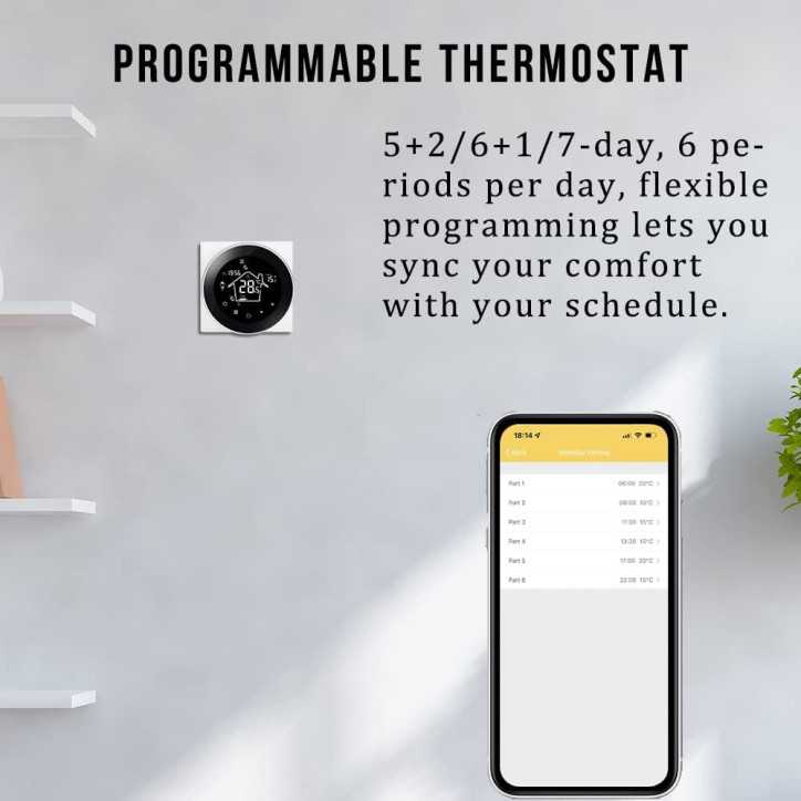 Smart WiFi Thermostat for Electric Floor Heating: Alexa & Tuya Compatible - Save Energy & Stay Cozy! Smart WiFi Thermostat for Electric Floor Heating: Alexa & Tuya Compatible - Save Energy & Stay Cozy!