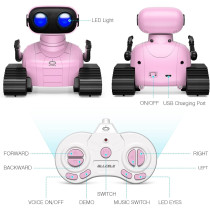 Jouet Robot ALLCELE pour Filles, Télécommande, Yeux LED, Rechargeable, Rose