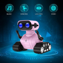Jouet Robot ALLCELE pour Filles, Télécommande, Yeux LED, Rechargeable, Rose