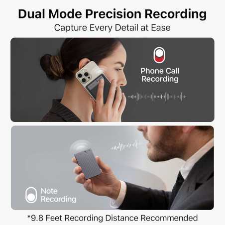AI Voice Recorder with App, 112 Languages, 64GB Memory, Transcribe