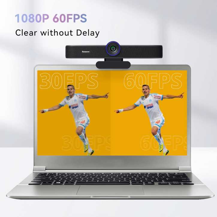 Tenveo Webcam 1080P 60FPS: Vidéo Claire, Audio Pro, Idéale Réunions & Streaming