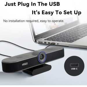 Tenveo Webcam 1080P 60FPS: Vidéo Claire, Audio Pro, Idéale Réunions & Streaming