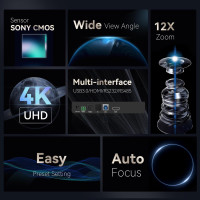 Caméra PTZ UHD 4K Tenveo avec Zoom 12X pour Conférences et Streaming