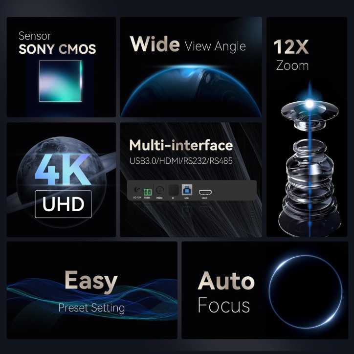 Tenveo Caméra PTZ 4K UHD 12X Zoom Optique : Capturez lExcellence pour vos Conférences et Livestreams!