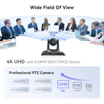 Tenveo Caméra PTZ 4K UHD 12X Zoom Optique : Capturez lExcellence pour vos Conférences et Livestreams!