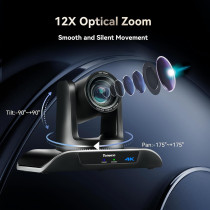 Caméra PTZ UHD 4K Tenveo avec Zoom 12X pour Conférences et Streaming