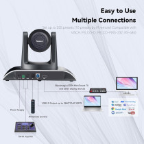 Caméra PTZ UHD 4K Tenveo avec Zoom 12X pour Conférences et Streaming