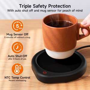 Oracer Smart Mug Warmer: Keep Your Coffee Hot at Home or Office - Auto Shut-Off & Adjustable Temp