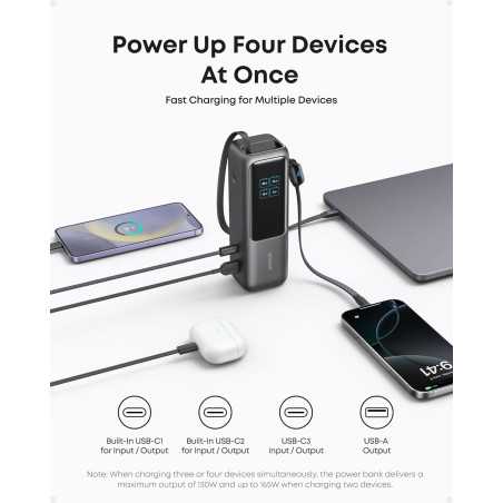 Anker 25,000mAh Power Bank — 100W fast charging with built-in cables for all your devices!