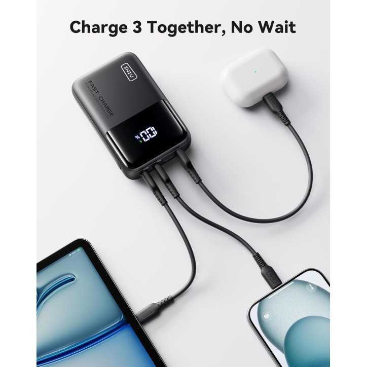 INIU 100W Compact Power Bank: 25000mAh, Super Fast Charging for iPhone, MacBook, Samsung - Airline Approved!