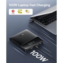 Baseus 100W Power Bank — Ultra-slim 20,000mAh fast charger with 4 ports for all your devices!