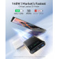INIU 140W Power Bank: 25000mAh Portable Laptop Charger - Fast, Compact, and Airline Approved!