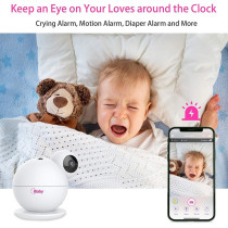 Smart Baby Monitor — 2K video, 355° pan, cry alerts, 2-way talk, moonlight projector & temp/humidity alerts!