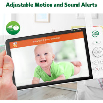 LeapFrog 7" HD Baby Monitor — 360° camera, color night vision, 8x zoom, 2-way talk, night light & temp sensor!