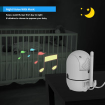 HelloBaby 5" Baby Monitor — 30hr battery, pan-tilt-zoom, night vision, 2-way talk, 8 lullabies & 1000ft range!
