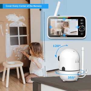 HelloBaby 5" Baby Monitor — 30hr battery, pan-tilt-zoom, night vision, 2-way talk, 8 lullabies & 1000ft range!
