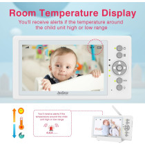 JouSecu Baby Monitor: 5 Inch Split-Screen, No WiFi, 29 Hour