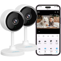 Litokam 2K Indoor Security Camera: Night Vision, 2-Way Audio & Alexa
