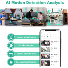 Caméras de sécurité sans fil 2K : détection AI et vision nocturne