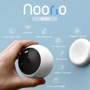 Noorio B200: Wireless Security Camera - 1080p, Color Night Vision, AI Motion Detection & 2-Way Talk
