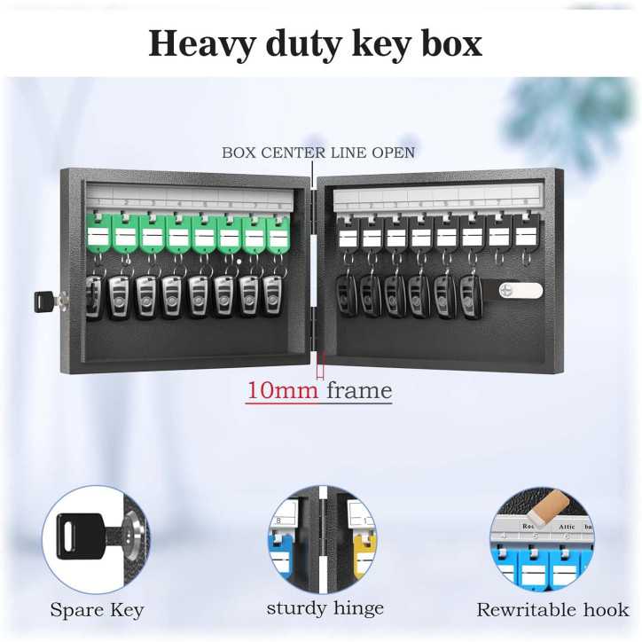 WeHere Secure Key Lock Box: Wall-Mounted Cabinet with Combination Lock & 16 Key Tags - Perfect for Home, Office, & Valet! WeHere Secure Key Lock Box: Wall-Mounted Cabinet with Combination Lock & 16 Key Tags - Perfect for Home, Office, & Valet!