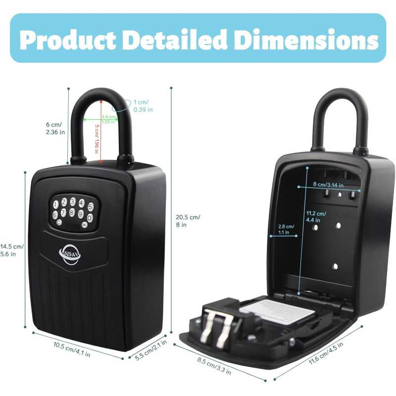 Smart Bluetooth Key Lock Box – App Access, 6-Digit Code, Wall-Mounted