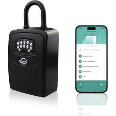 Smart Bluetooth Key Lock Box – App Access, 6-Digit Code, Wall-Mounted