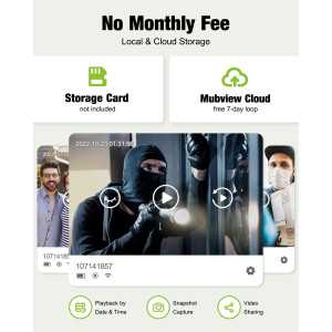 MUBVIEW Wireless Doorbell Camera: 1080p, 2-Way Audio, Free Storage - No Monthly Fees!