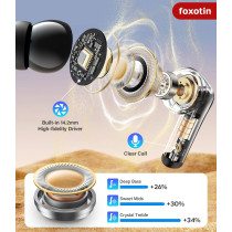 Écouteurs sans fil Bluetooth 5.3 - 48H, étanche IP7, noir